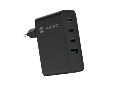 Ładowarka sieciowa, Ładowarka do laptopów Natec Ribera Gan 3x USB-C + 1x USB-A 100W Czarna Natec