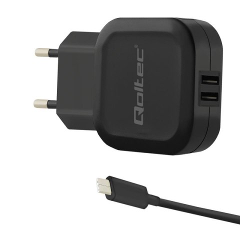 Ładowarka sieciowa Qoltec 17W 5V 3,4A 2xUSB + kabel USB type-C Qoltec Ładowarka sieciowa Qoltec 17W 5V 3,4A 2xUSB + kabel USB type-C Qoltec