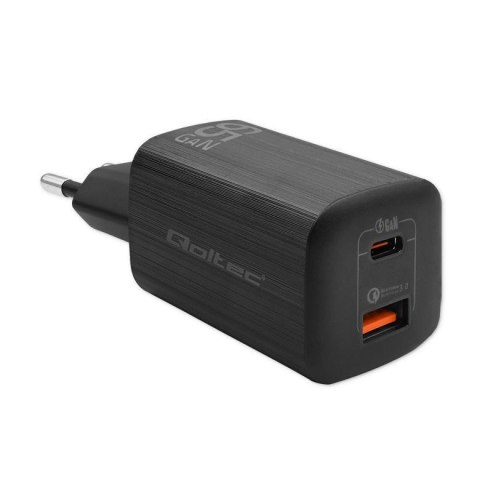 Ładowarka sieciowa Qoltec 65W GaN ULTRA | 5-20V | 2.25-3.25A | 1 x USB typ C PD | 1 x USB | Czarna Qoltec Ładowarka sieciowa Qoltec 65W GaN ULTRA | 5-20V | 2.25-3.25A | 1 x USB typ C PD | 1 x USB | Czarna Qoltec