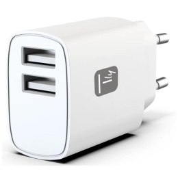 Ładowarka sieciowa Techly 2x USB 12W/2.4A 5V biała Techly