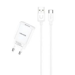 Ładowarka sieciowa Usams T21 2,1A 1xUSB + kabel USB-C - biała USAMS