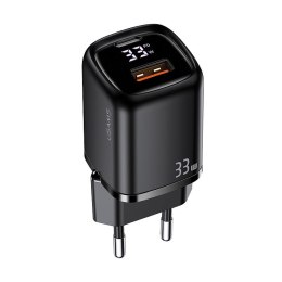 Ładowarka sieciowa Usams T46 33W 1xUSB-C + 1xUSB PD 3.0 QC 3.0 bez kabla - czarna USAMS