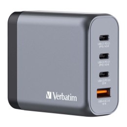 Ładowarka sieciowa Verbatim GaN GNC-140 3xUSB-C PD (2x140W+20W) 1xUSB-A QC 3.0 Verbatim