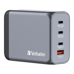 Ładowarka sieciowa Verbatim GaN GNC-200 3xUSB-C PD (2x100W+65W) 1xUSB-A QC 3.0 Verbatim
