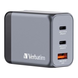 Ładowarka sieciowa Verbatim GaN GNC-65 2xUSB-C PD 65W 1xUSB-A QC 3.0 Verbatim