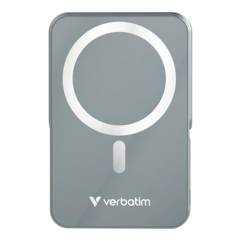 Powerbank Verbatim Charge 'n' Go Magnetic Wireless with Stand 10000mAh USB-C PD 3.0 Grey Verbatim Powerbank Verbatim Charge 'n' Go Magnetic Wireless with Stand 10000mAh USB-C PD 3.0 Grey Verbatim