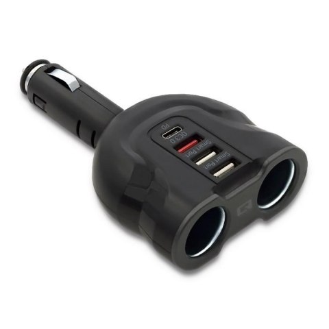 Rozdzielacz samochodowy gniazda zapalniczki Qoltec 52W | 2.4A | 2xUSB | USB QC3.0 | USB C PD | 2xgniazdo zapalniczki Qoltec Rozdzielacz samochodowy gniazda zapalniczki Qoltec 52W | 2.4A | 2xUSB | USB QC3.0 | USB C PD | 2xgniazdo zapalniczki Qoltec