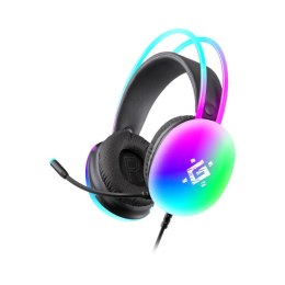 Słuchawki z mikrofonem Defender IGNIS podświetlane Gaming USB RGB czarne + GRA Defender