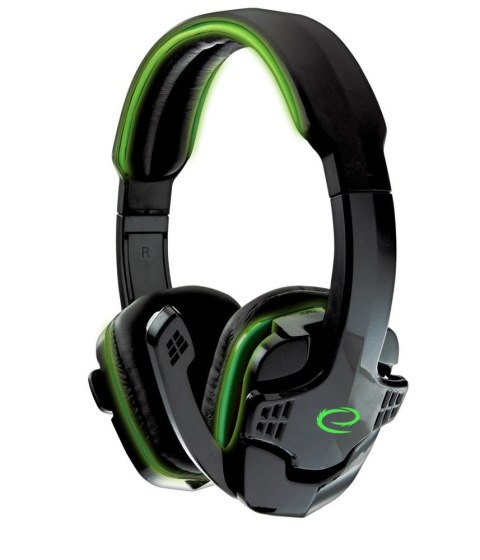 Słuchawki z mikrofonem Esperanza "Raven" Gaming zielone ESPERANZA Słuchawki z mikrofonem Esperanza "Raven" Gaming zielone ESPERANZA