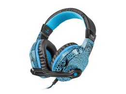 Słuchawki z mikrofonem Fury Hellcat LED Gaming czarno-niebieskie Fury