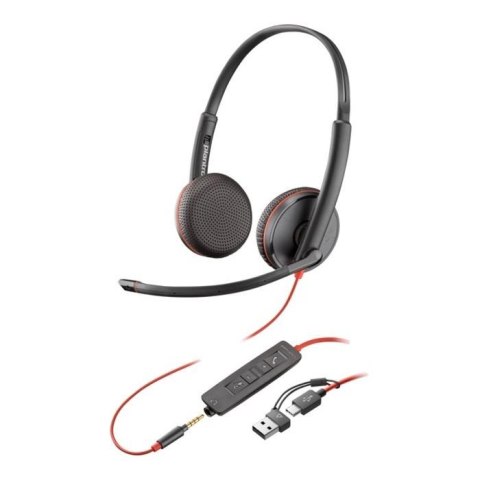 Słuchawki z mikrofonem Poly Blackwire 3225 Stereo USB-C + 3,5mm jack + adapter USB-C/A (Bulk) Poly Słuchawki z mikrofonem Poly Blackwire 3225 Stereo USB-C + 3,5mm jack + adapter USB-C/A (Bulk) Poly