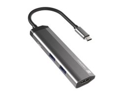 Stacja dokująca USB Natec Fowler Slim Multiport USB-C PD, 2x USB 3.0, HDMI 4K, USB-C Natec