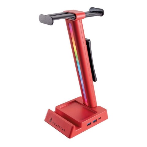 Stojak na słuchawki SureFire Vinson N2 Dual Balance Gaming RGB MF 2xUSB 3.0 USB-C Red SUREFIRE Stojak na słuchawki SureFire Vinson N2 Dual Balance Gaming RGB MF 2xUSB 3.0 USB-C Red SUREFIRE