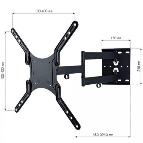 Uchwyt ścienny Techly 23"-55", 45kg obrotowy Techly Uchwyt ścienny Techly 23"-55", 45kg obrotowy Techly