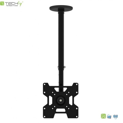 Uchwyt sufitowy LCD/LED Techly 23"-37" 45kg regulowany, czarny Techly Uchwyt sufitowy LCD/LED Techly 23"-37" 45kg regulowany, czarny Techly