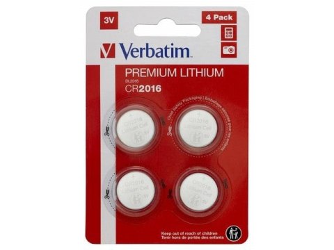 Bateria Verbatim CR2016 (4 szt blister) Verbatim Bateria Verbatim CR2016 (4 szt blister) Verbatim