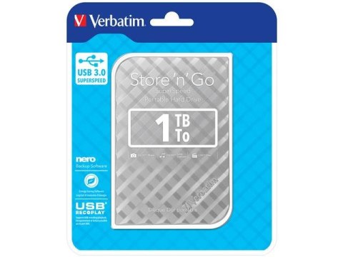 Dysk zewnętrzny Verbatim 1TB Store 'n' Go 2.5" srebrny USB Verbatim Dysk zewnętrzny Verbatim 1TB Store 'n' Go 2.5" srebrny USB Verbatim