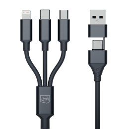 Kabel 3in1 A/C to C/Micro/Lightning - 3mk Hyper Cable 3in1 A/C to C/Micro/Lightning 1.5m Czarny 3mk Protection