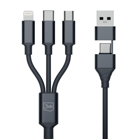 Kabel 3in1 A/C to C/Micro/Lightning - 3mk Hyper Cable 3in1 A/C to C/Micro/Lightning 1.5m Czarny 3mk Protection Kabel 3in1 A/C to C/Micro/Lightning - 3mk Hyper Cable 3in1 A/C to C/Micro/Lightning 1.5m Czarny 3mk Protection