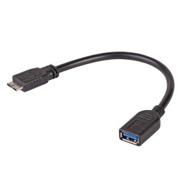 Kabel USB 3.0 Akyga AK-AD-30 USB A(F) - micro USB B(M) 0,15m OTG czarny AKYGA
