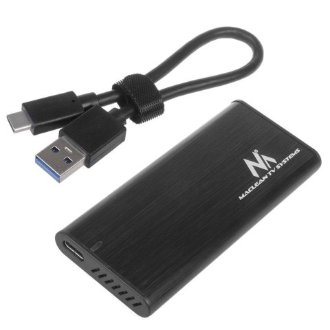 Obudowa dysku Maclean, SSD M.2, NVMe (PCIe), NGFF (SATA), USB 3.1, rozmiary 2230/2240/2260/2280, aluminiowa obudowa, MCE443 Maclean