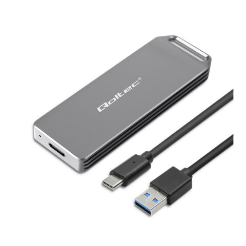 Obudowa/kieszeń Qoltec mini na dysk M.2 SSD | NVMe | PCIe | USB 3.1 | Super speed 10Gb/s | 2TB | Srebrna Qoltec Obudowa/kieszeń Qoltec mini na dysk M.2 SSD | NVMe | PCIe | USB 3.1 | Super speed 10Gb/s | 2TB | Srebrna Qoltec