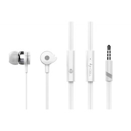 Słuchawki z mikrofonem Techly Stereo douszne białe Techly