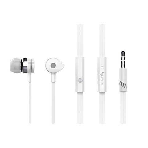 Słuchawki z mikrofonem Techly Stereo douszne białe Techly Słuchawki z mikrofonem Techly Stereo douszne białe Techly