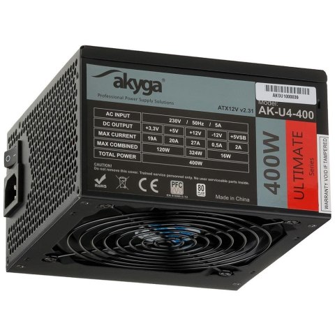 Zasilacz ATX 400W Akyga Ultimate AK-U4-400 80+ Bronze Fan12cm P8 6xSATA 2xPCI-E AKYGA Zasilacz ATX 400W Akyga Ultimate AK-U4-400 80+ Bronze Fan12cm P8 6xSATA 2xPCI-E AKYGA