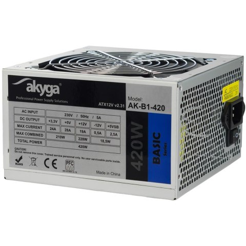 Zasilacz ATX 420W Akyga Basic AK-B1-420 Fan12cm P4 3xSATA AKYGA Zasilacz ATX 420W Akyga Basic AK-B1-420 Fan12cm P4 3xSATA AKYGA