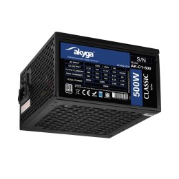 Zasilacz ATX 500W Akyga AK-C1-500 P4+4 2x PCI-E 6+2 pin 4x SATA 2x Molex APFC FAN 12cm AKYGA