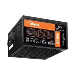 Zasilacz ATX 500W Akyga AK-C2-500 Semi-Modular P4+4 2x PCI-E 6+2 pin 4x SATA 2x Molex FAN 12cm AKYGA