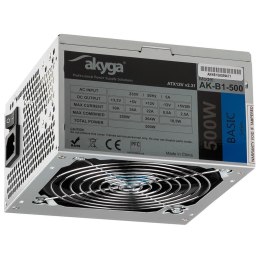 Zasilacz ATX 500W Akyga Basic AK-B1-500E Fan12cm P4 3xSATA AKYGA