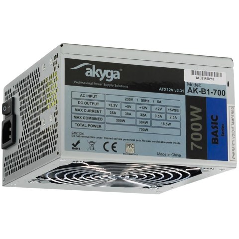 Zasilacz ATX 700W Akyga Basic AK-B1-700 Fan12cm P8 5xSATA PCI-E AKYGA Zasilacz ATX 700W Akyga Basic AK-B1-700 Fan12cm P8 5xSATA PCI-E AKYGA