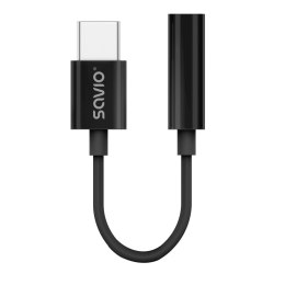 Adapter audio Savio AK-74 USB-C Jack 3,5mm czarny Savio