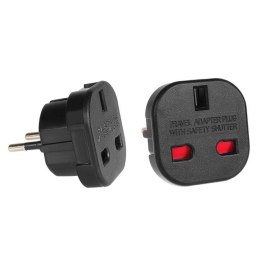 Adapter zasilania Maclean MCE72 UK na wtyk EU, czarne Maclean