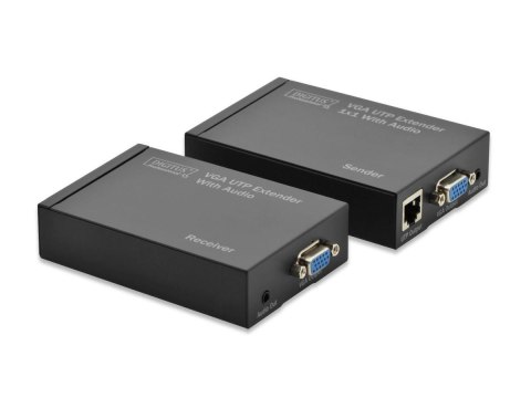 Extender VGA DIGITUS do 300m po Cat.5e UTP, 1920x1200p WUXGA, z audio (zestaw) Digitus Extender VGA DIGITUS do 300m po Cat.5e UTP, 1920x1200p WUXGA, z audio (zestaw) Digitus