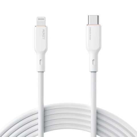 Kabel Aukey CB-SCL2 USB-C Lightning MFi 27W silikon 1,8m Aukey