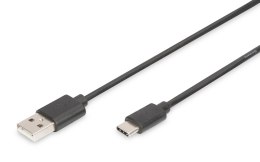 Kabel DIGITUS USB 2.0 HighSpeed Typ USB A/C M/M czarny 1.8m Digitus