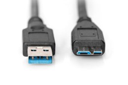 Kabel DIGITUS USB 3.1 Gen.1 SuperSpeed 5Gbps Typ USB A/microB M/M czarny 1m Digitus