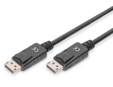 Kabel DisplayPort DIGITUS z zatrzaskami 1080p 60Hz FHD Typ DP/DP M/M czarny 15m Digitus Kabel DisplayPort DIGITUS z zatrzaskami 1080p 60Hz FHD Typ DP/DP M/M czarny 15m Digitus