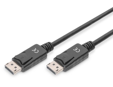 Kabel DisplayPort DIGITUS z zatrzaskami 1080p 60Hz FHD Typ DP/DP M/M czarny 5m Digitus Kabel DisplayPort DIGITUS z zatrzaskami 1080p 60Hz FHD Typ DP/DP M/M czarny 5m Digitus