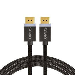 Kabel DisplayPort v1.4 Savio CL-166 (M/M) 2m czarny Savio