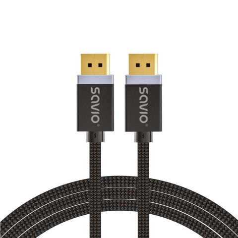 Kabel DisplayPort v1.4 Savio CL-166 (M/M) 2m czarny Savio Kabel DisplayPort v1.4 Savio CL-166 (M/M) 2m czarny Savio