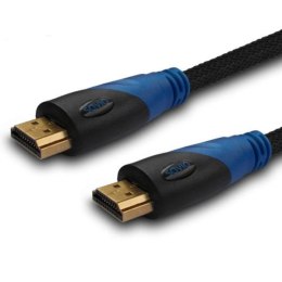 Kabel HDMI Savio CL-02 1,5m, oplot nylonowy, złote końcówki, Savio