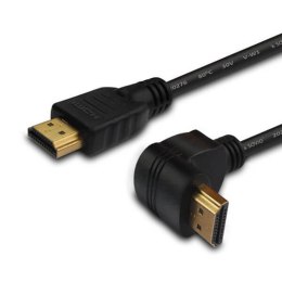 Kabel HDMI Savio CL-109 3m, OFC, 4K 3D, czarny, złote końcówki, v2.0, kątowy Savio