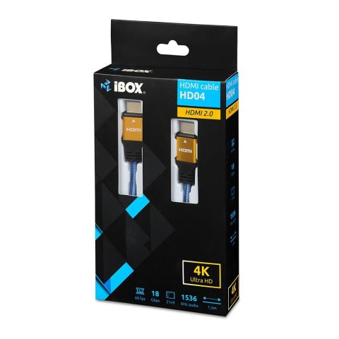 Kabel HDMI iBOX HD04 HDMI 2.0 4K/UltraHD 1.5m IBOX Kabel HDMI iBOX HD04 HDMI 2.0 4K/UltraHD 1.5m IBOX