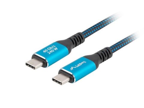 Kabel Lanberg USB-C M/M USB4 2m 240W 8K 60Hz czarno-niebieski LANBERG Kabel Lanberg USB-C M/M USB4 2m 240W 8K 60Hz czarno-niebieski LANBERG