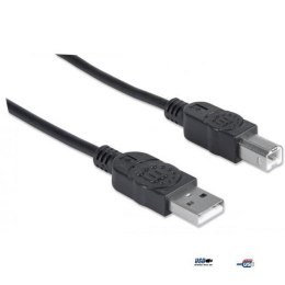 Kabel Manhattan USB 2.0 A-B M/M, 3m, czarny Manhattan