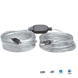 Kabel Manhattan USB 2.0 A-B M/M, aktywny, 11m, srebrny Manhattan